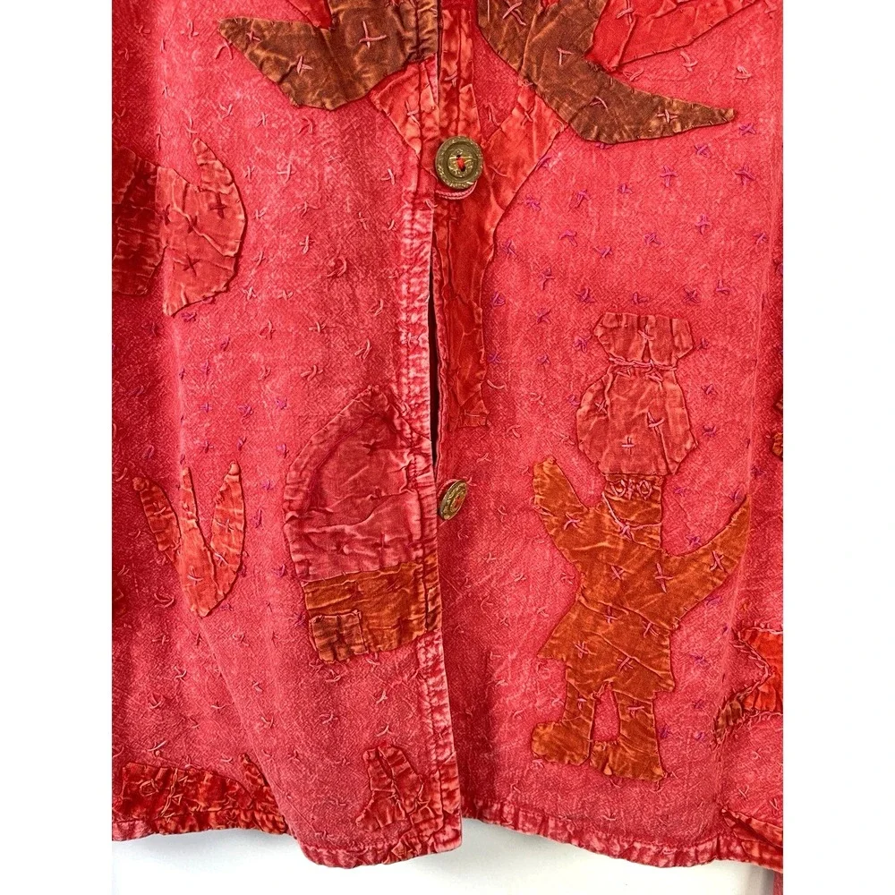 Vintage Studio Produce Embroidered Top & Pants Set Sz M Hippie Boho Art-to-Wear